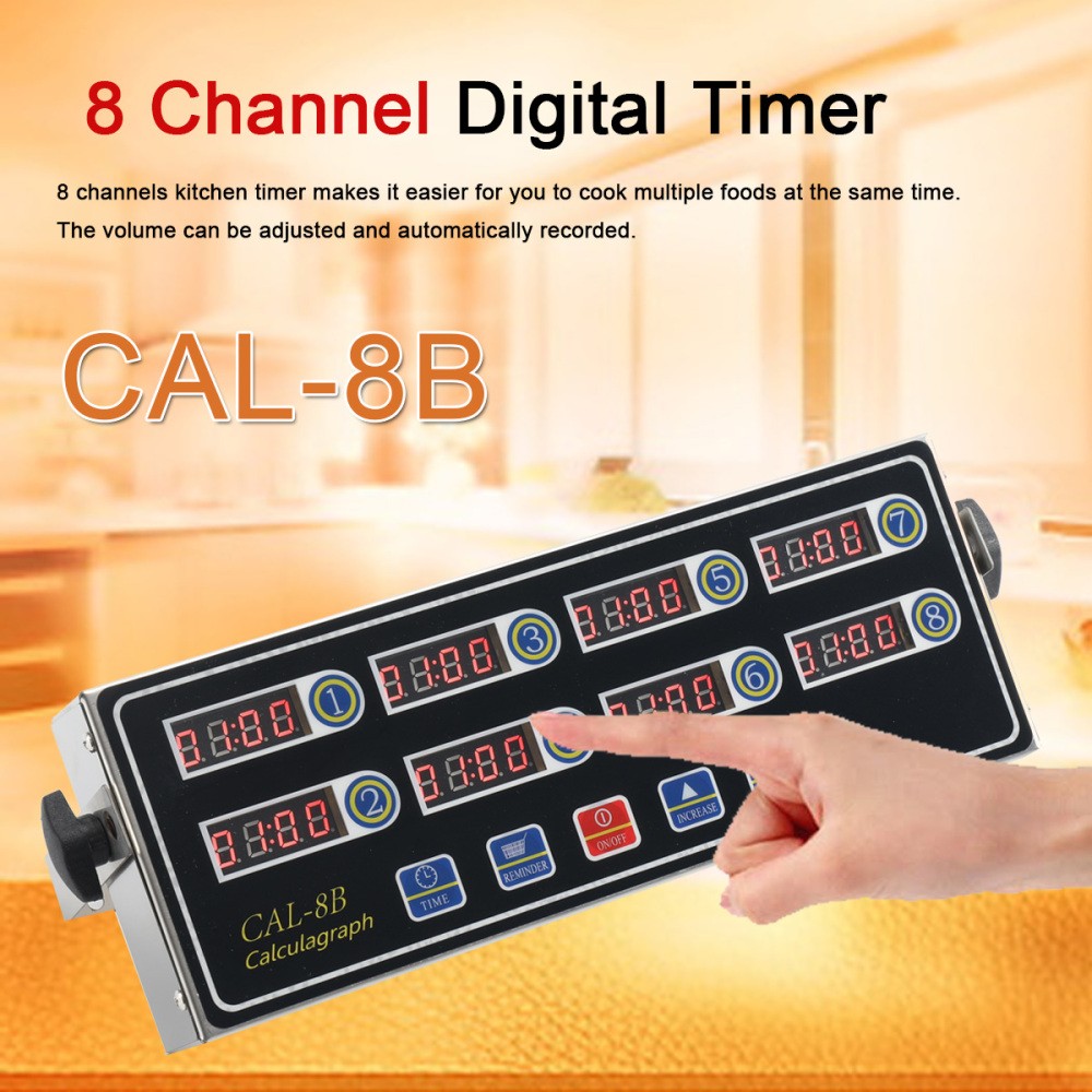 AC 110V Commercial 8 Channel Digital Kitchen Timer Deep Fryer Timer Food Cooking gallery