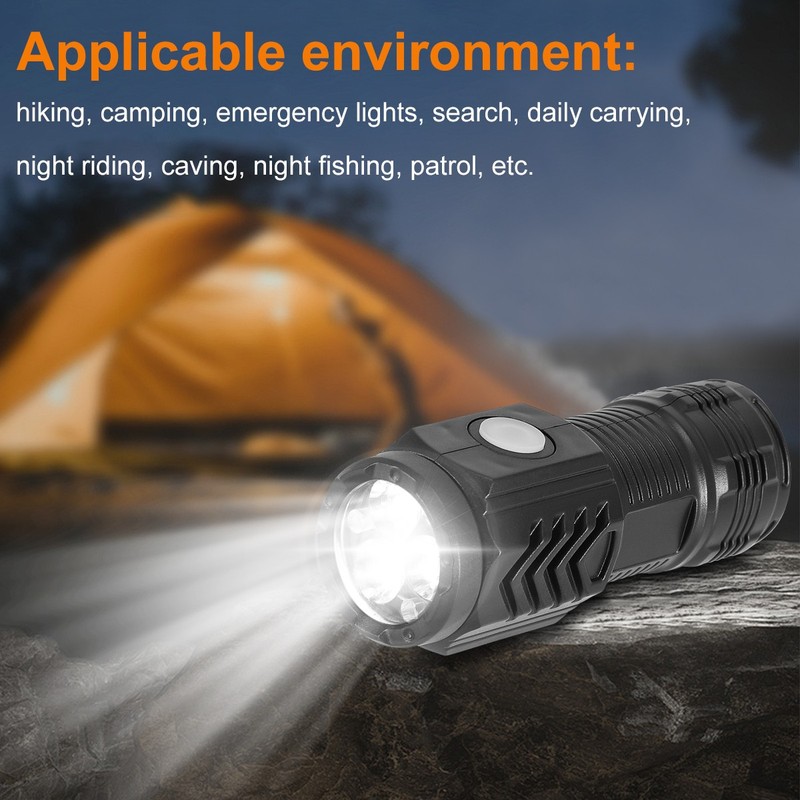 Tactical Flashlight Mini LED Torch Work Light Super Bright USB Rechargeable gallery