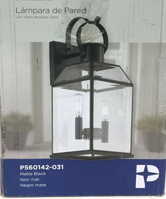Progress Lighting Canton Heights 2-Light 18 in. Matte Black Outdoor Wall Lantern gallery