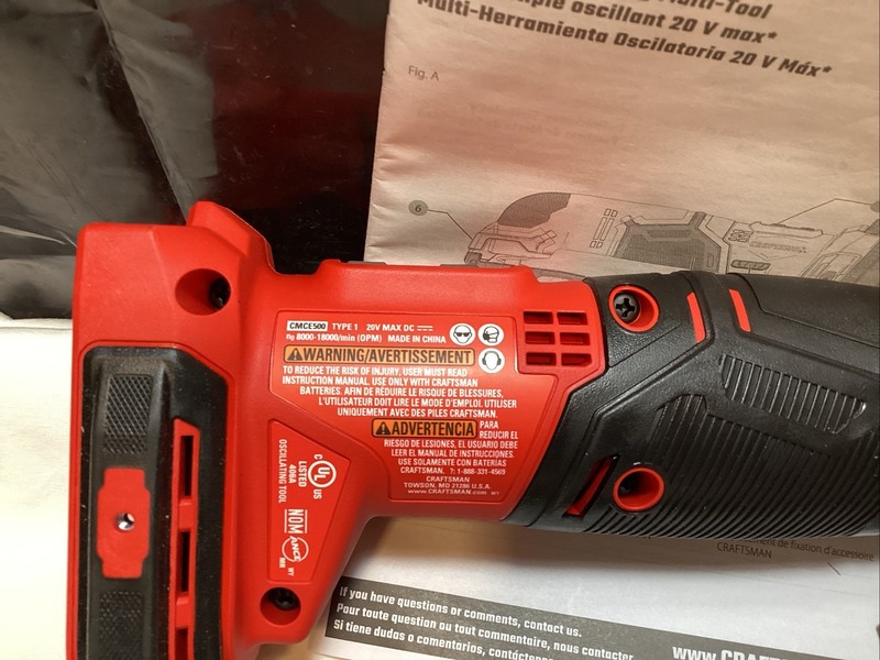 Craftsman CMCE500 20V Max Oscillating Multi-Tool Bare Tool w/ Attachments gallery