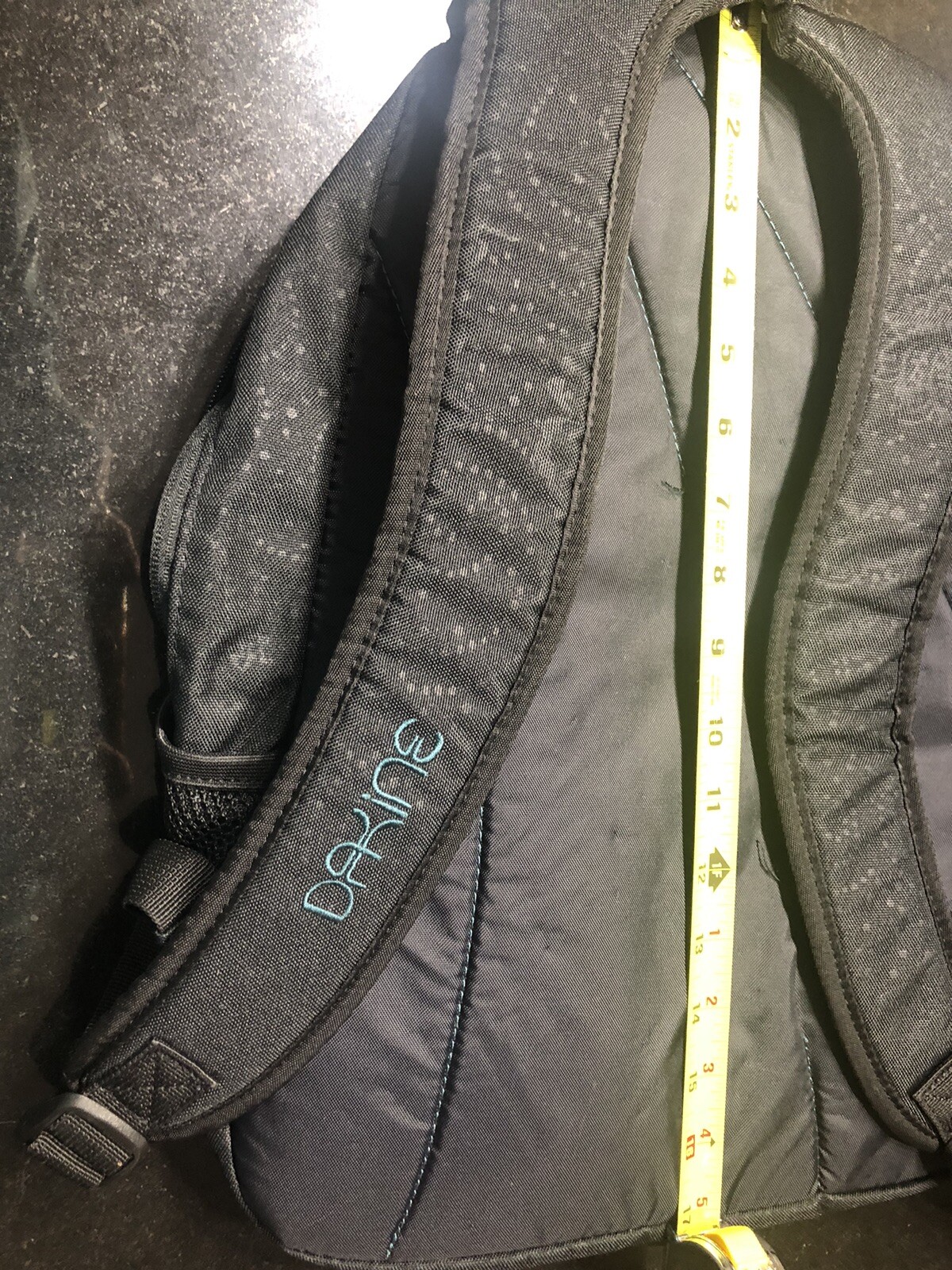 DAKINE 17 Inch Backpack- Black With Teal Stitching -Used 3