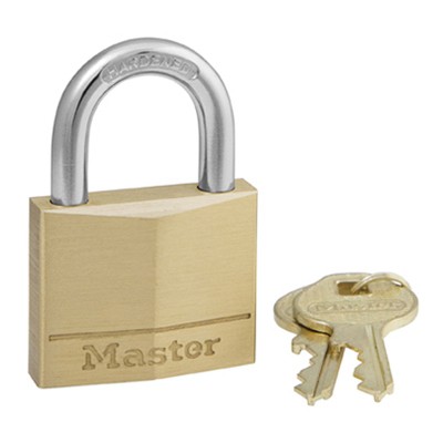 1-9/16 In. Solid-Brass Keyed Padlock, 4-Pin Tumbler - 140D
