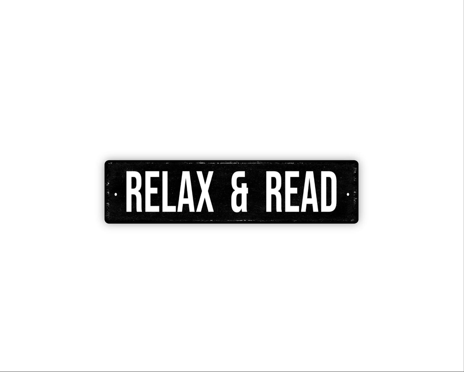 Relax and Read Sign Metal Wall Decor for Reading Nook, Library or Bedroom gallery
