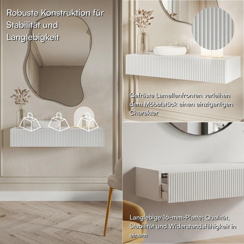 Console Table Veldio, 90 cm, White gallery