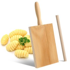 Gnocchi Board & Ravioli Rolling Pin Set Wood Pasta Cutter Homemade Pasta Tools
