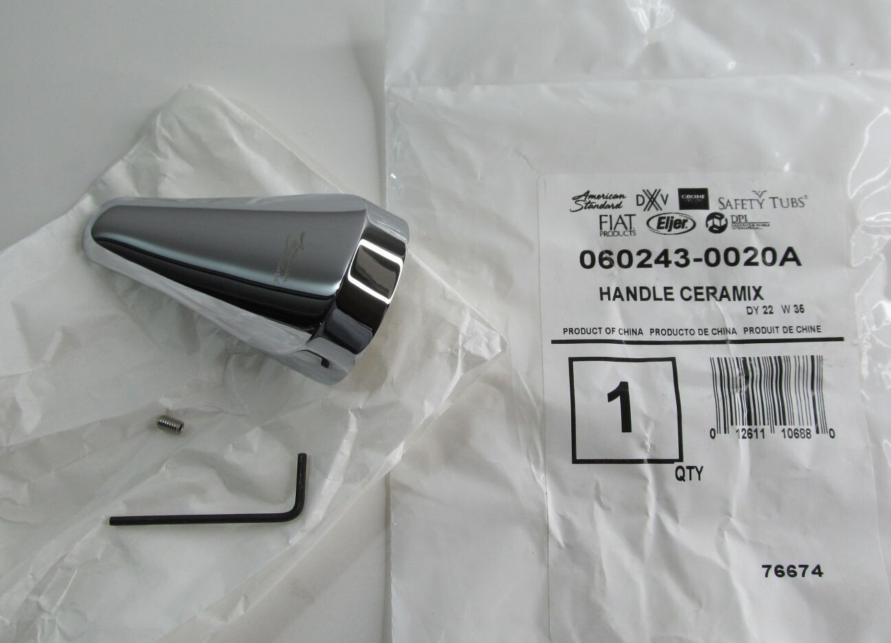 NEW AMERICAN STANDARD 060243-0020A POLISHED CHROME CERAMIX REPLACEMENT HANDLE gallery