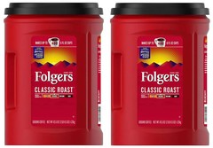 2 Pack Folgers Classic Roast Ground Coffee 43.5 oz FREE Shipping