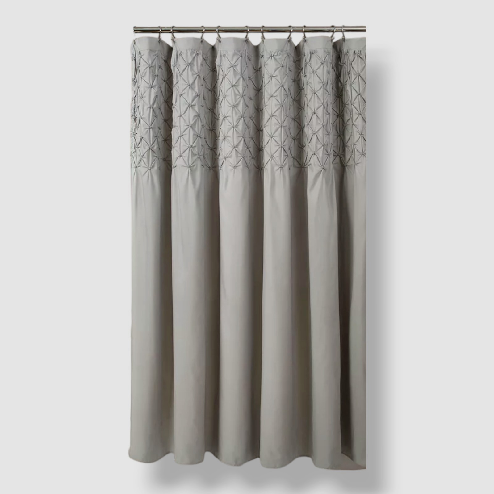 Lush Décor Gray Bayview Pintuck Embroidered Shower Curtain | 72" x 72" gallery