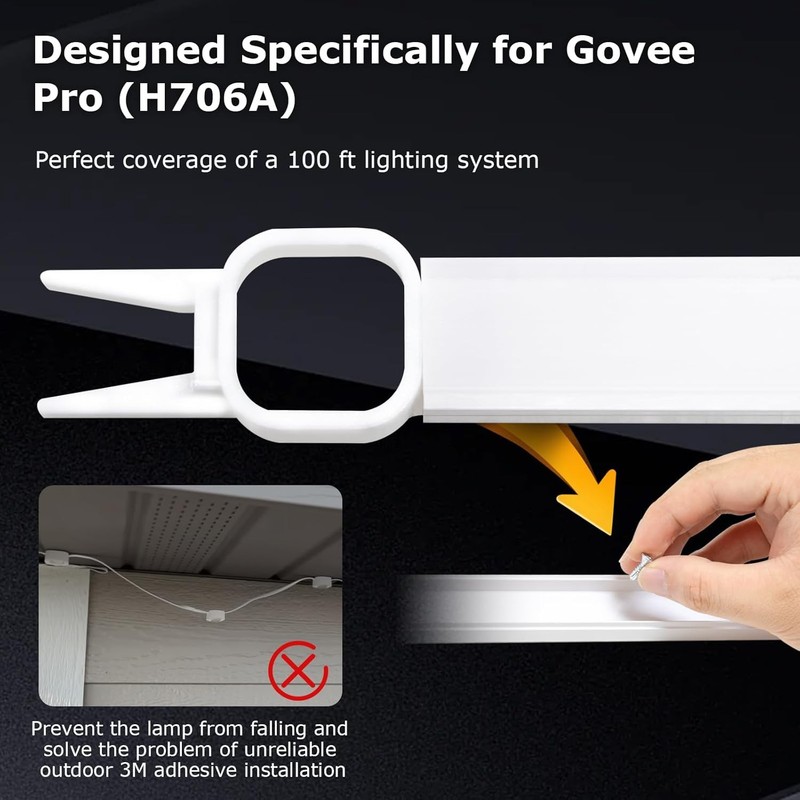 100FT Light Track System for Govee Permanent Outdoor Lights Pro (H706A) gallery