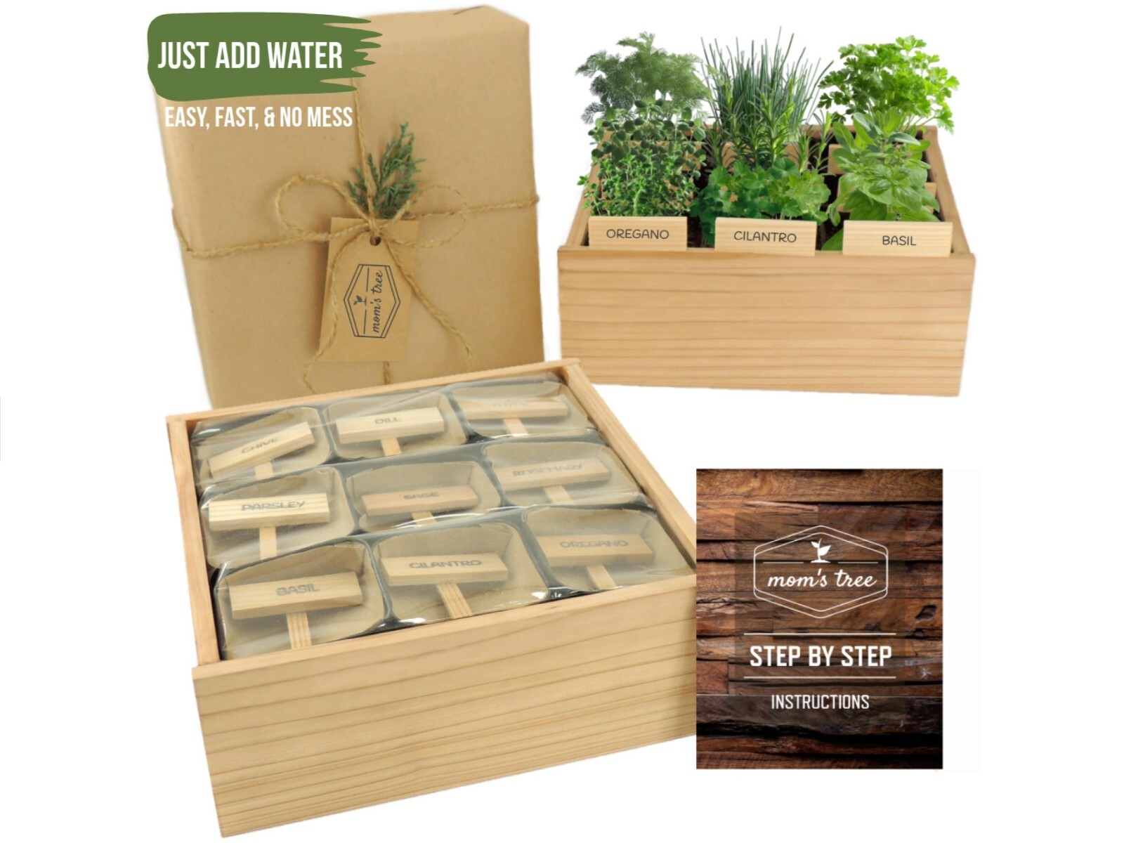 Herb Garden Gift Box, Easy to Grow Indoor Gardening Set, Plant Seed Starter Kit gallery