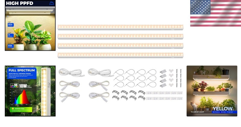 Highly Efficient Yellow LED Grow Lights, 40W 4-Pack - Ideal for Plant Growth gallery