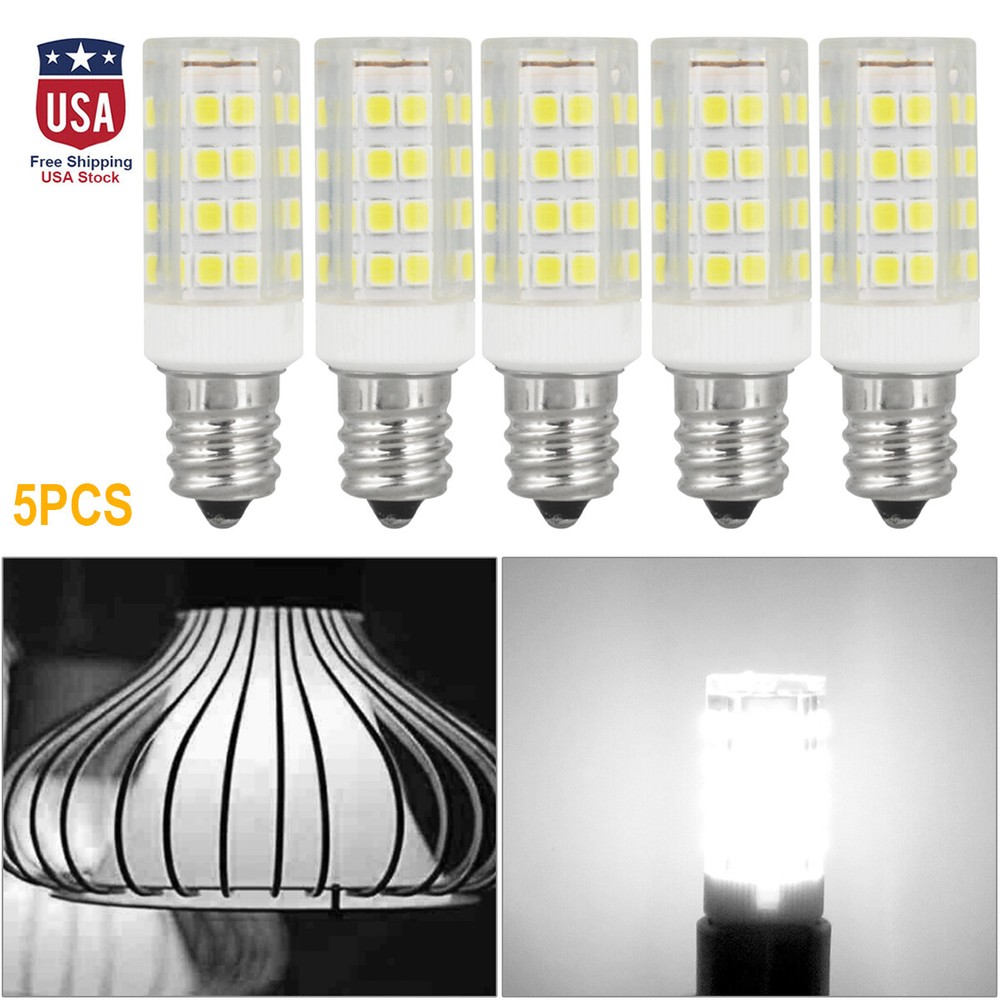 5Pcs 7W E12 White LED Corn Bulb Light 6000K Candelabra Ceiling Fan Lamp Daylight