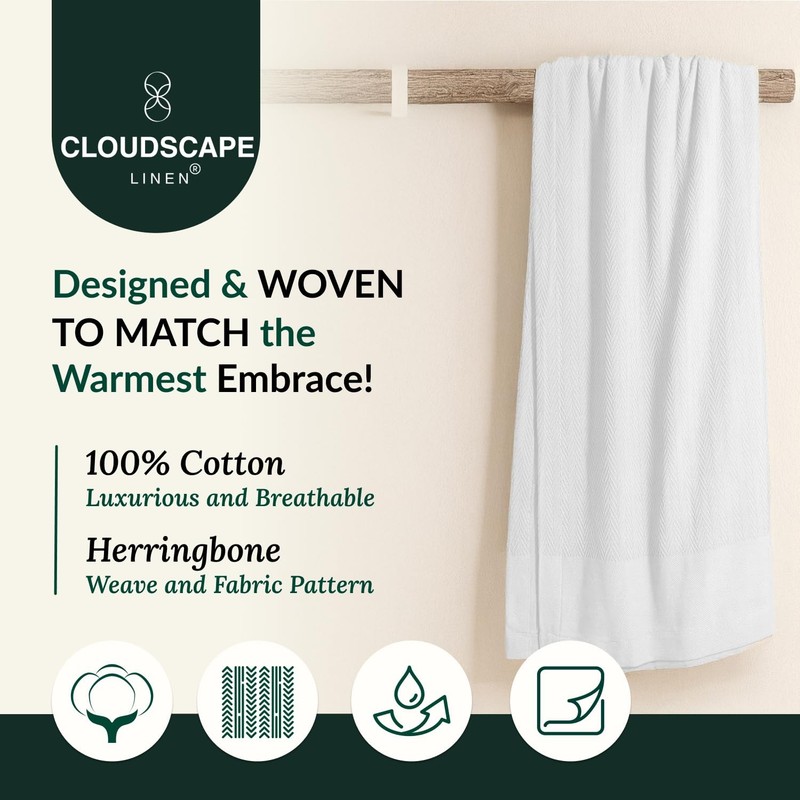Cloudscape Linen Cloudscape Cotton Throw Blanket For Couch - 100 Cotton Gauze gallery