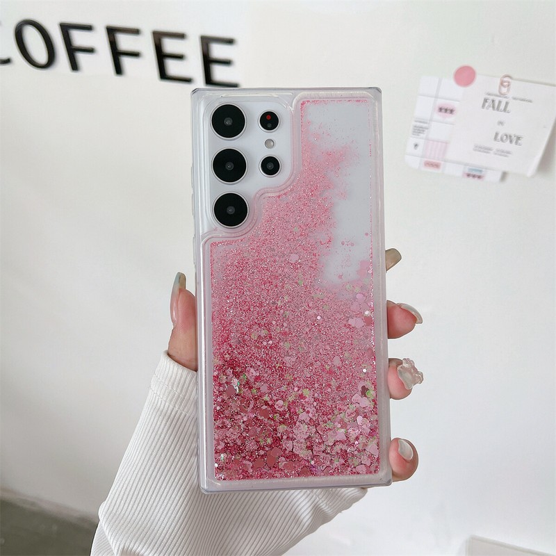Shockproof Case For Samsung Galaxy S23 S22 S21 S24 S25 Liquid Glitter Soft Cover gallery