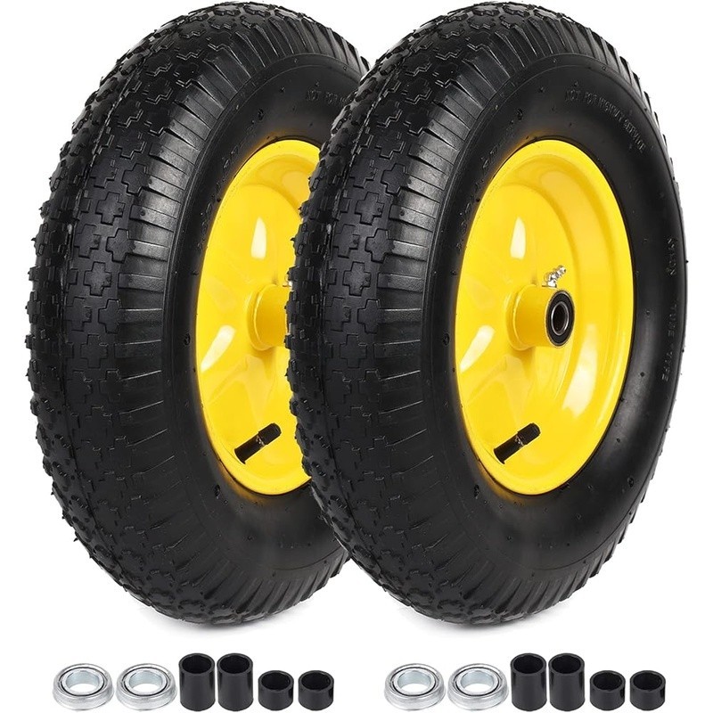 Universal 4.80/4.00-8 Tire Wheel Set Trailers Carts Wheelbarrows 400lb Load New gallery