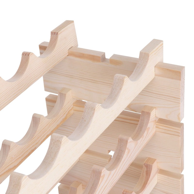 96 Bottles Holder Wine Rack Stackable Storage 8 Tier Solid Wood Display Shelves gallery