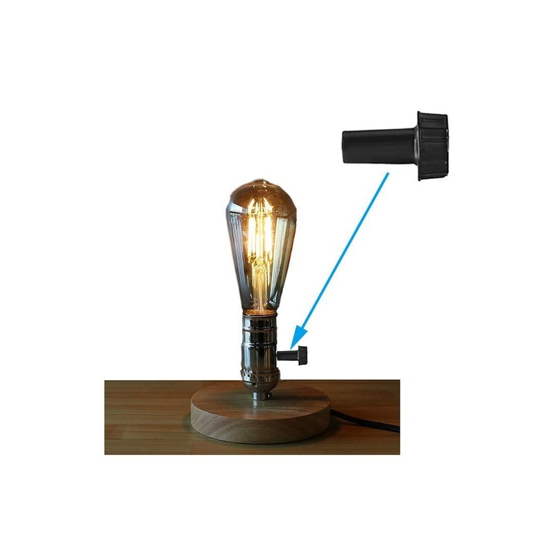 6 Pack On/Off Light Lamp Knobs - Durable Black Plastic for Effortless Control gallery