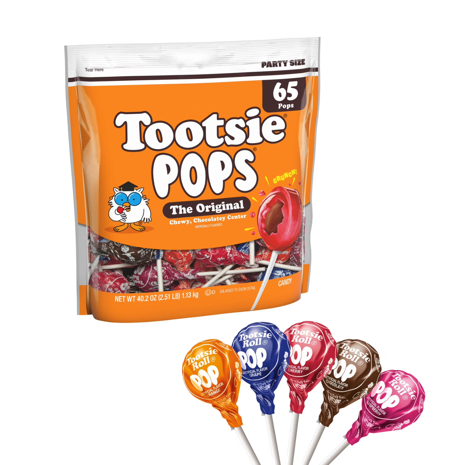 Tootsie Pops, The Original, Assorted Peanut Free and Gluten Free Lollipops, 65 C gallery