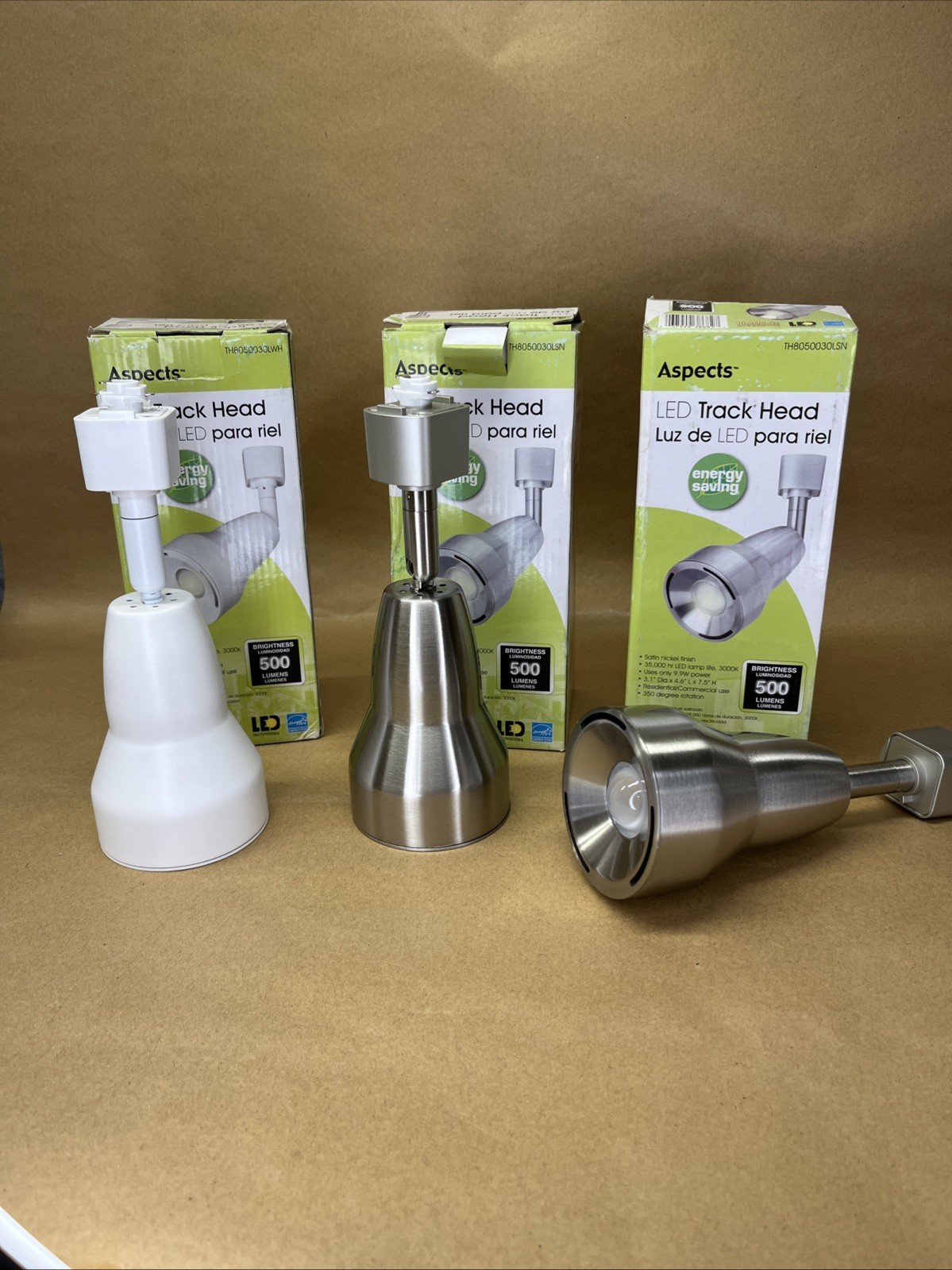 Aspects 3.1" LED Track Light Head TH8050030 Lot 3 - Brushed Nickel & White gallery