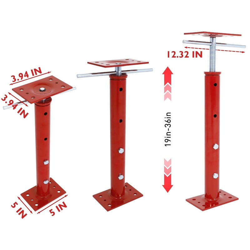 4pcs 19"-36" Height Range Adjustable Floor Jack Post House Floor Leveling Lift gallery