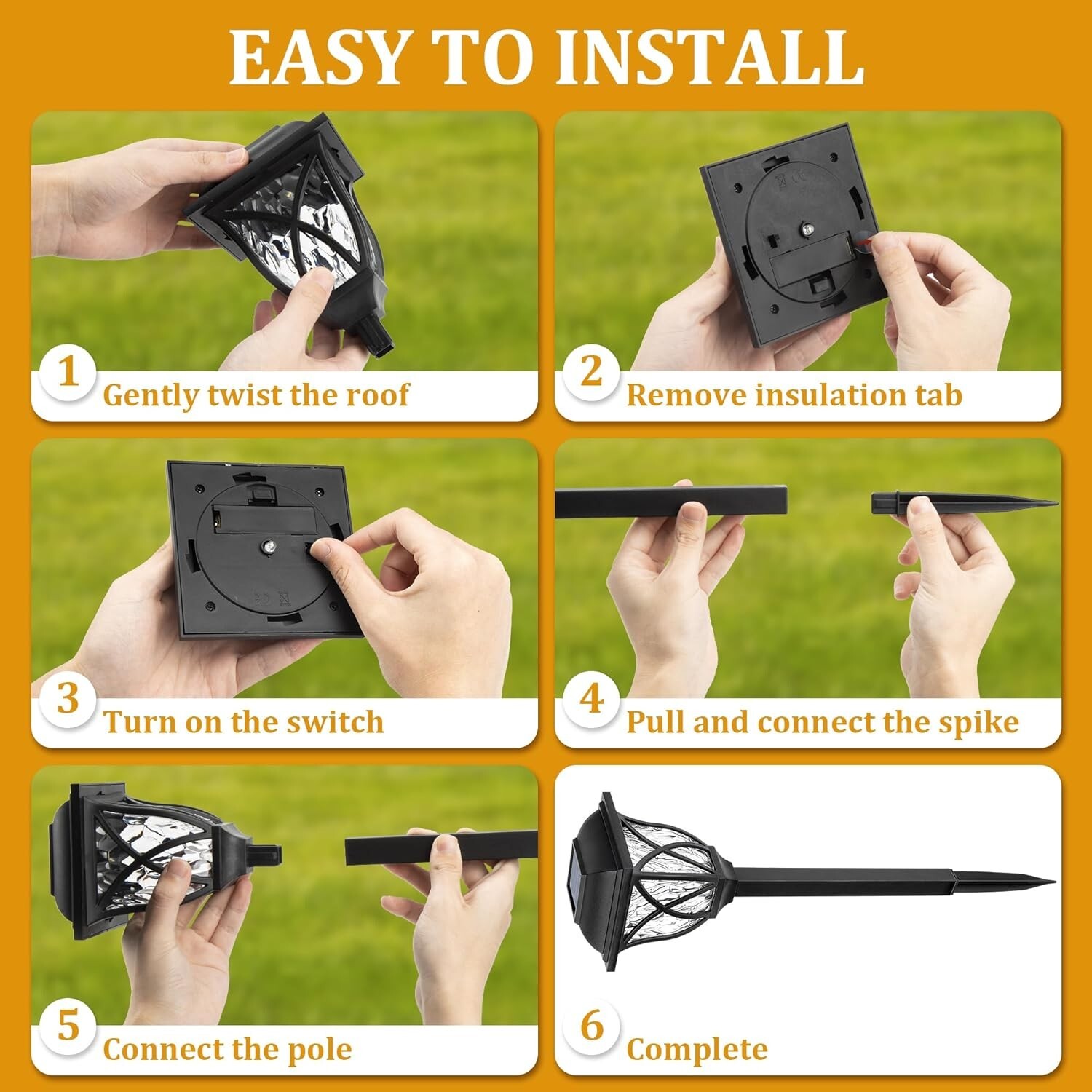 6 Pack LED Solar Garden Lights, Outdoor Decorations, Garden Decor for Yard gallery