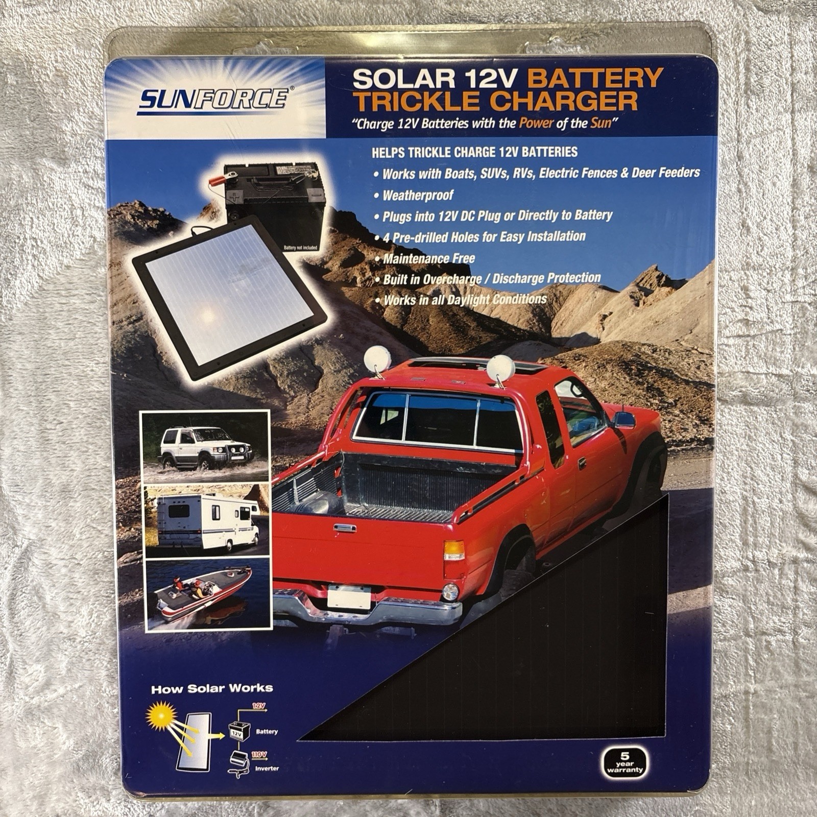 SUNFORCE Solar 12V Battery Trickle Charger 50022 5 WATT gallery