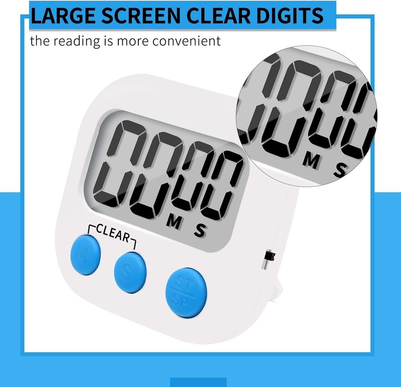 Digital Kitchen Timer Countdown Count Up Magnet Magnetic Switch Small 6 Pack gallery
