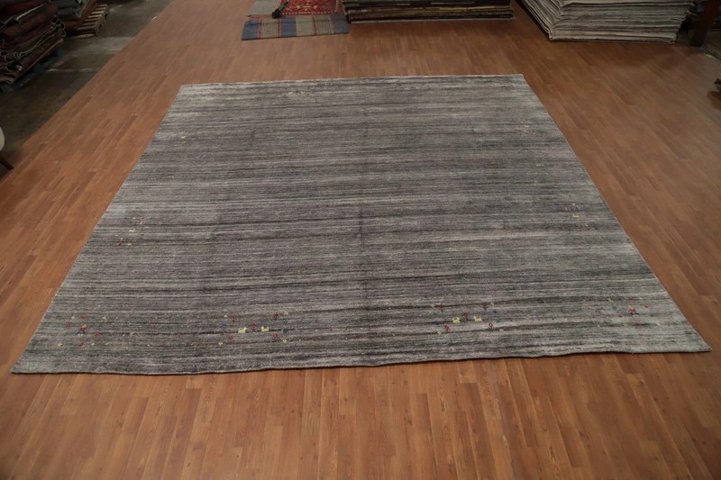 New Moden Luxury Hand Loom Viscose Silk Rug Color Greys & Charcoal Design Carpet gallery