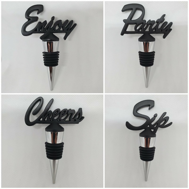 Wine Bottle Stopper Decorative Reusable Metal Cork Wedding Favors gallery