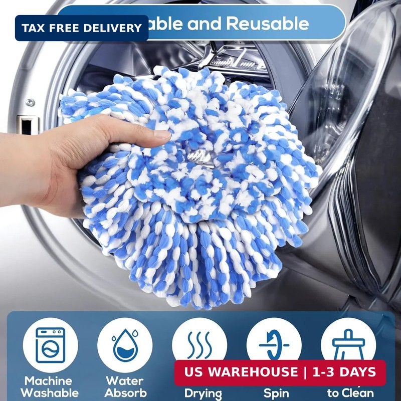 4 Pack RinseClean Spin Mop Replacement Head Spin Mop Refills Compatible with O C gallery