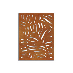 Oasis 3 Ft. X 4 Ft. Decorative Privacy Panel in Oxy-Shield Weathered Steel with