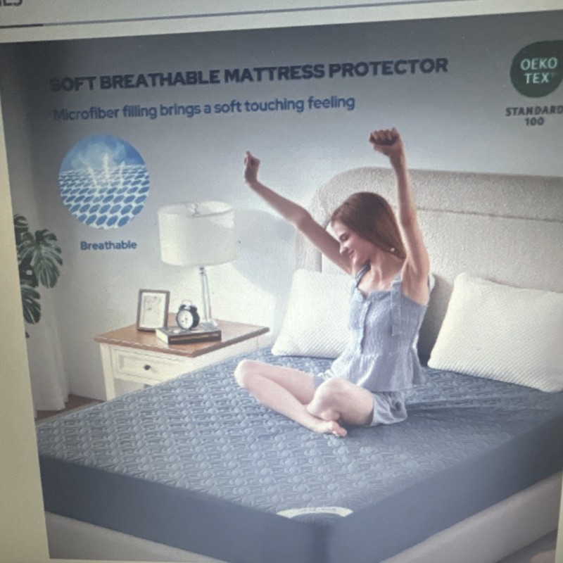 Bedlore Waterproof Breathable Microfiber Mattress Protector Gray Deep Pocket gallery