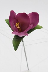 Ceramic Mauve Flower with Stem, Gift for Her, Gift for Mom, Romantic Decor, Vale