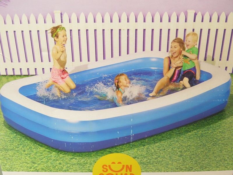 Sun Squad 10' X 22" Deluxe Rectangular Family Inflatable Above Ground Pool NIB gallery