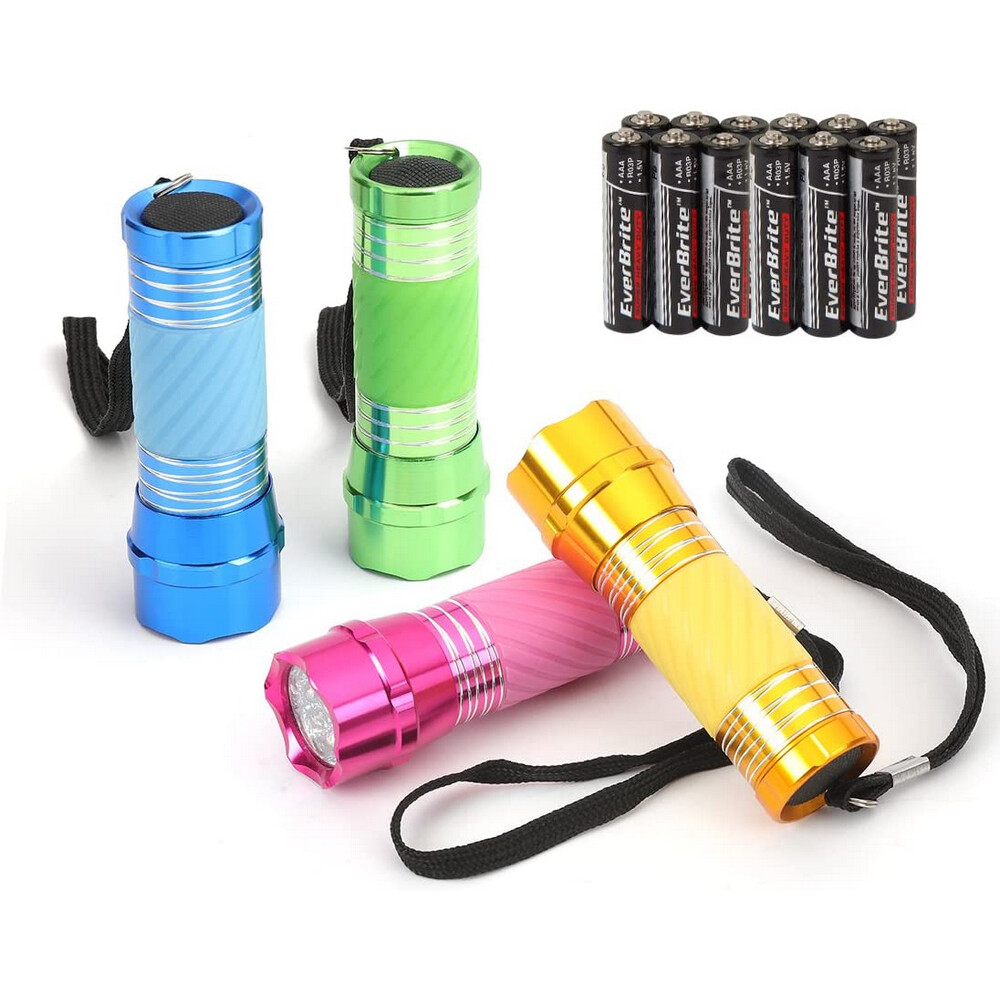 EverBrite 4 Pack Mini LED Aluminum Pocket Flashlight 12 AAA batteries included gallery