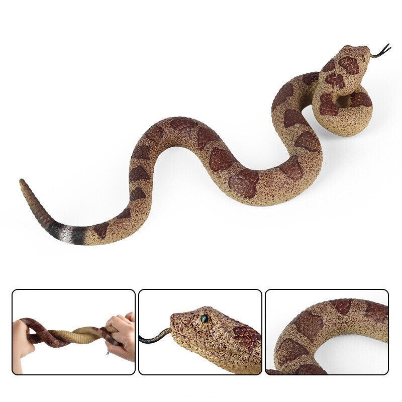 10.5" Realistic Lifelike Rattlesnake Snake Soft Scary Toy Prank Party Joke Prop gallery