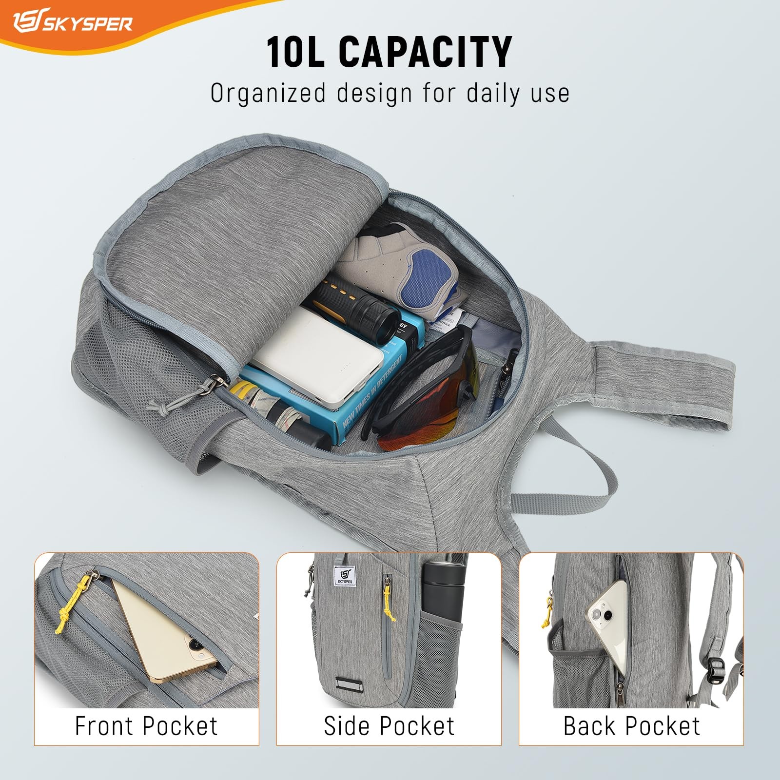 10L Hiking Backpack Small Foldable Daypack Packable Lightweight Travel Bag 3