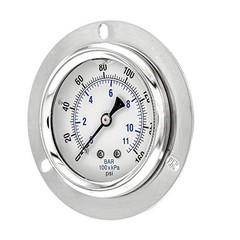 PRO-204L-254F Panel Mount Front Flanged Glycerin Filled Industrial 0 – 160 PSI