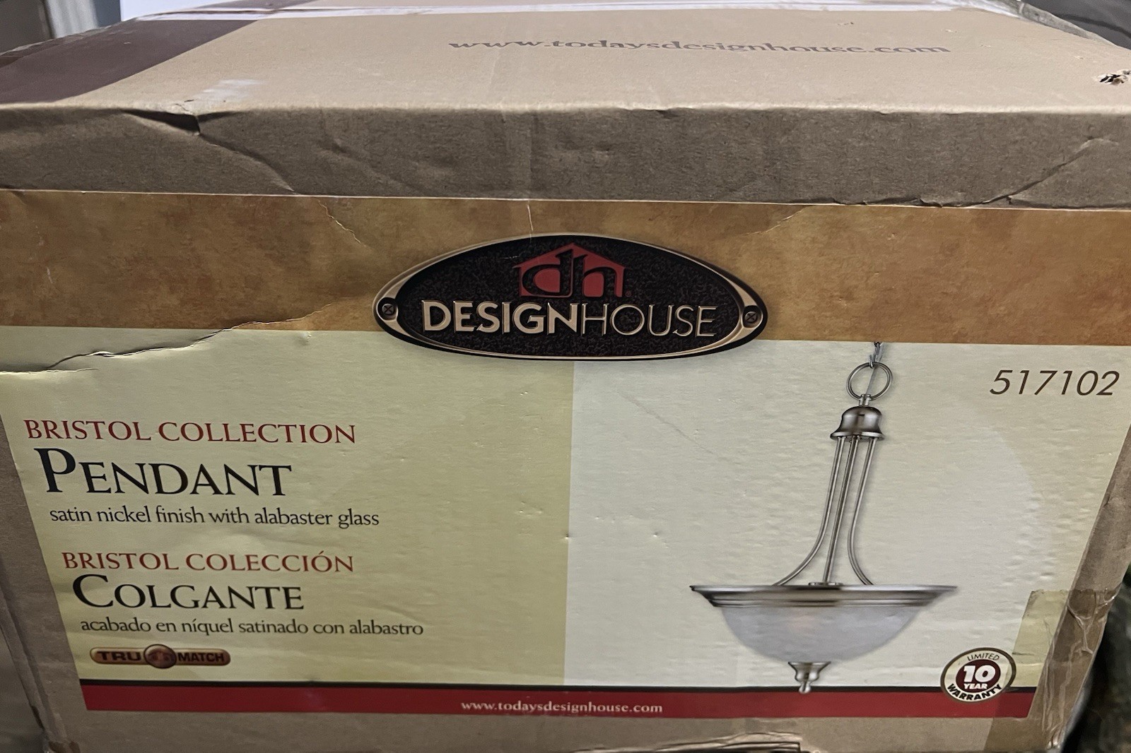 Design Home Bristol Collection 517102 Satin Nickel Finish With Alabaster Glass gallery