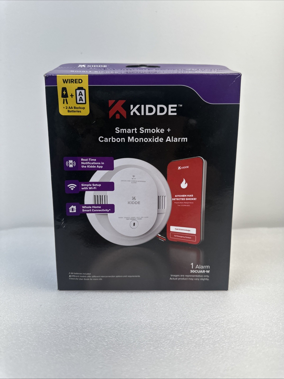 Kidde Smart Smoke + Carbon Monoxide Alarm Hardwired Wi-Fi App Alerts 30CUAR-W gallery
