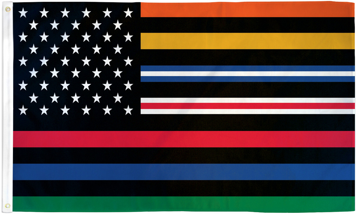 Multi Line Flag 3x5ft Thin Line House Flag Police Fire EMS Nurses gallery