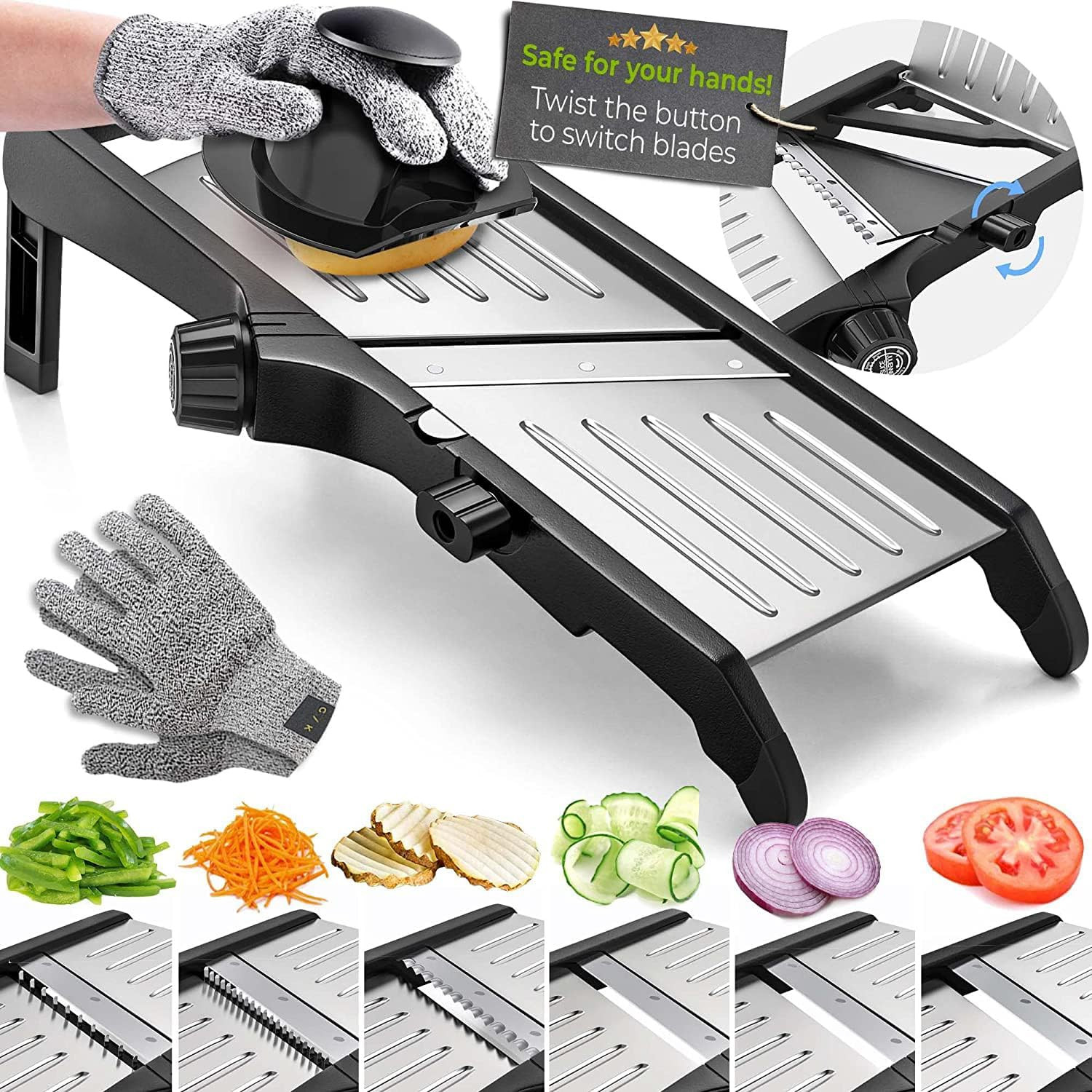Gramercy Adjustable Mandoline Slicer for Kitchen, Potato Cutter, Vegetable Chopp gallery