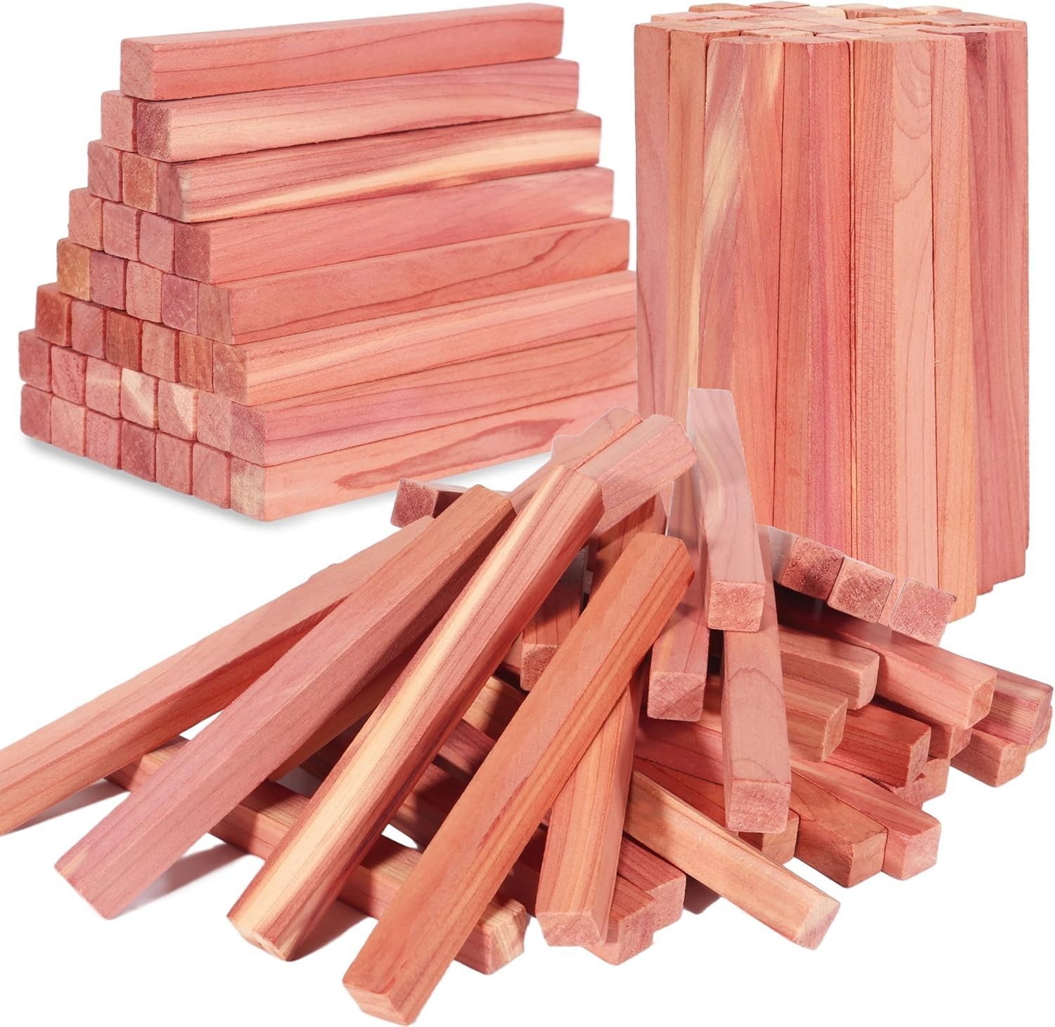 Red Cedar Wood Blocks 100PCS for Closet Wardrobe Drawer Clothes Protection gallery