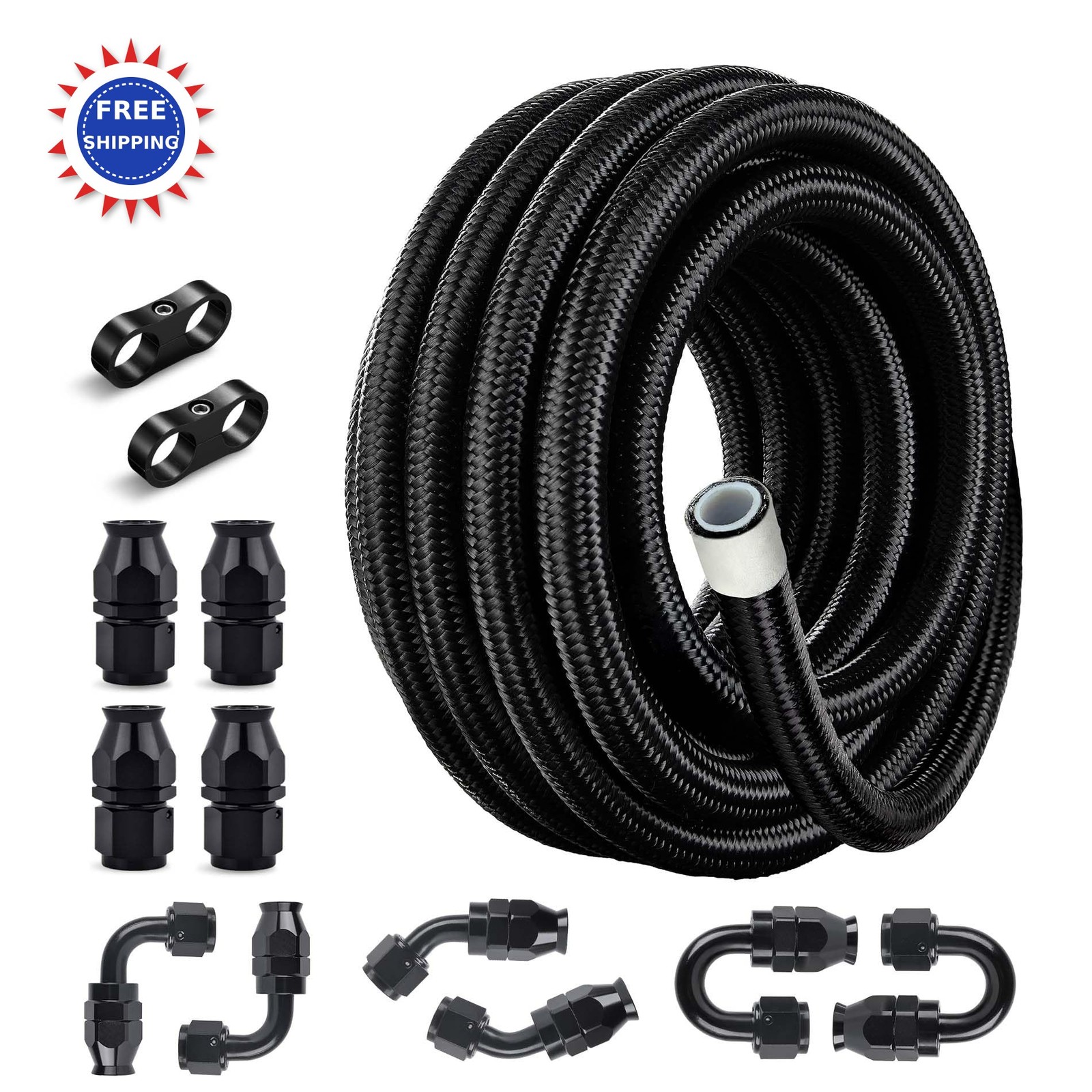EVIL ENERGY 8AN PTFE Fuel Line Kit 20FT 32 Inch Nylon Braided Hose gallery