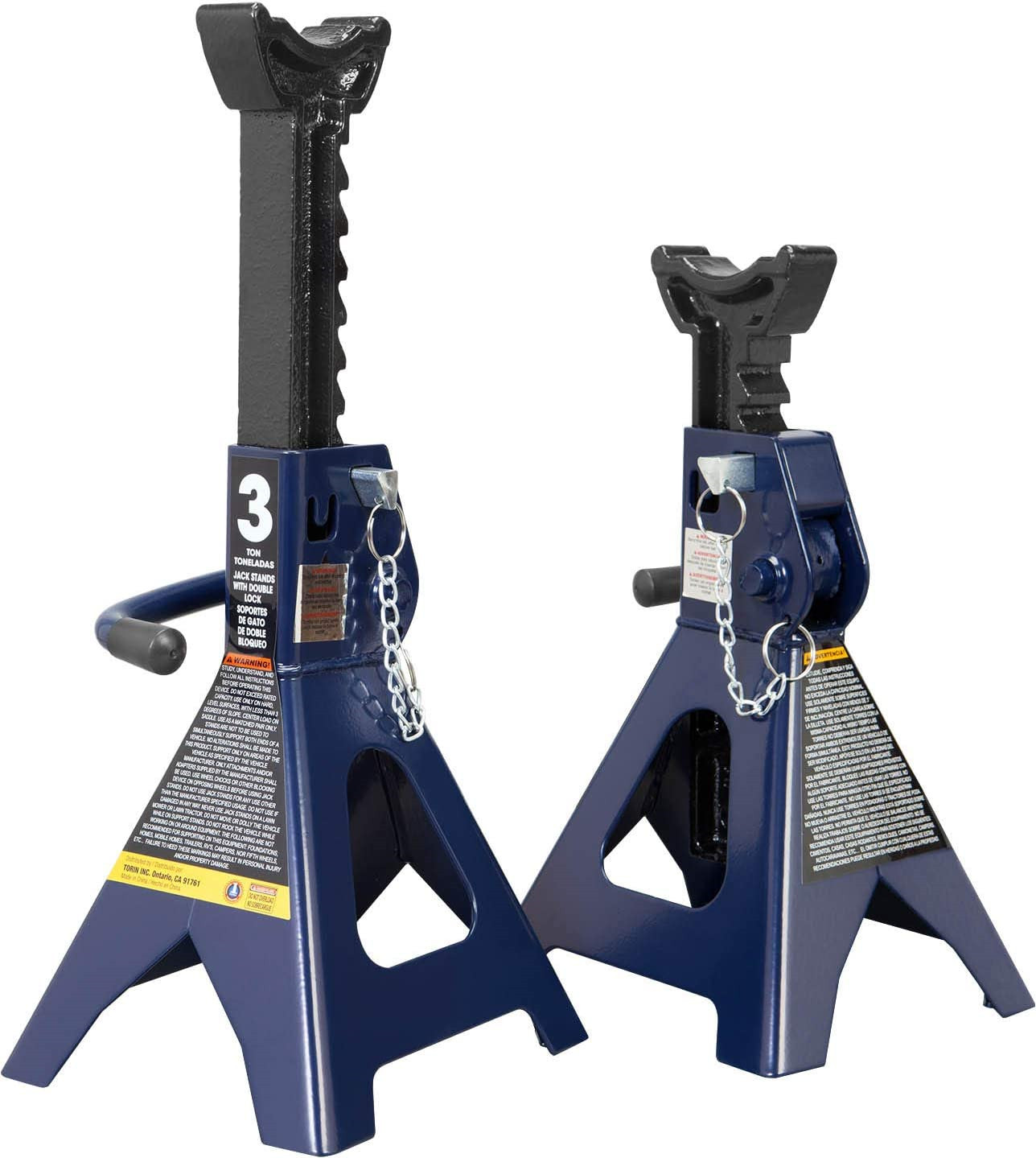 TCE 3 Ton 6,000 LBs Capacity Double Locking Steel Jack Stands, 2 Pack, Blue, gallery