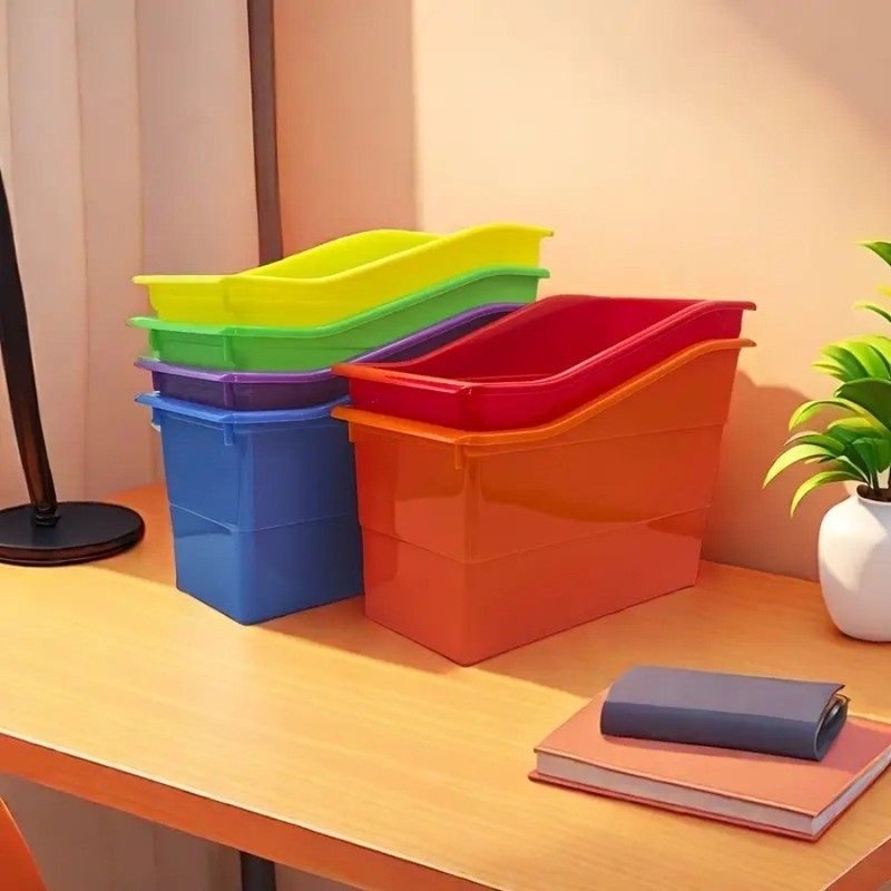 12/6pcs Stackable Colored Plastic Storage Boxes | Office Document Organizer gallery