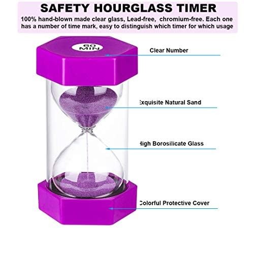 Sand Timer 60 Minutes Hourglass Timer, Giant Purple Clock 60 Min, gallery