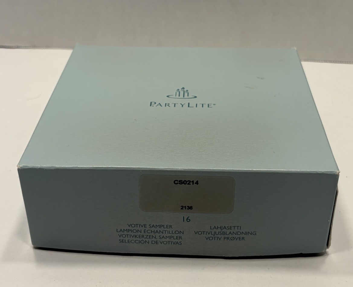 PartyLite Votive Sampler Box CS0214 Set of 16 Unused Candles Some Box Damage gallery