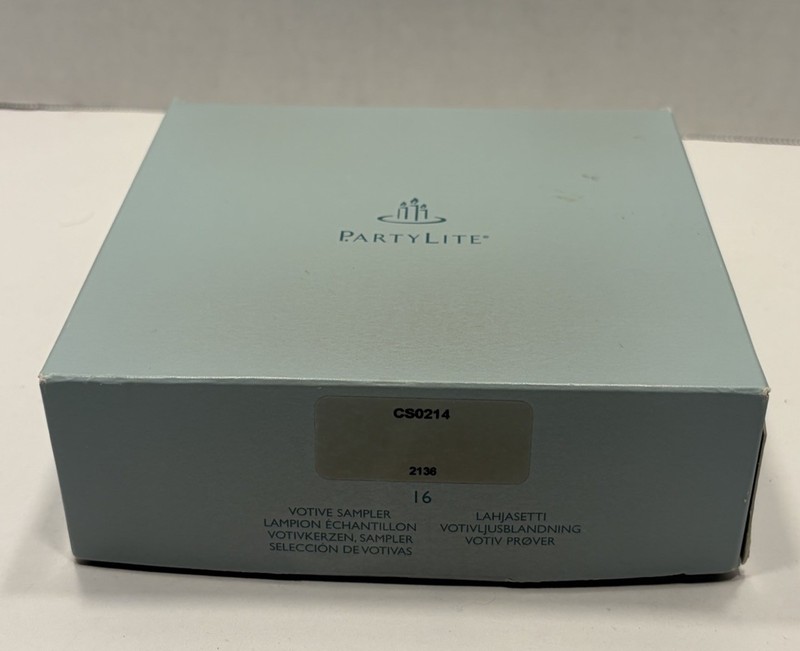 PartyLite Votive Sampler Box CS0214 Set of 16 Unused Candles Some Box Damage gallery