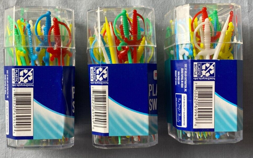 Meijer Plastic Swords Multicolor 40 Count Each Lot of 3 NEW gallery